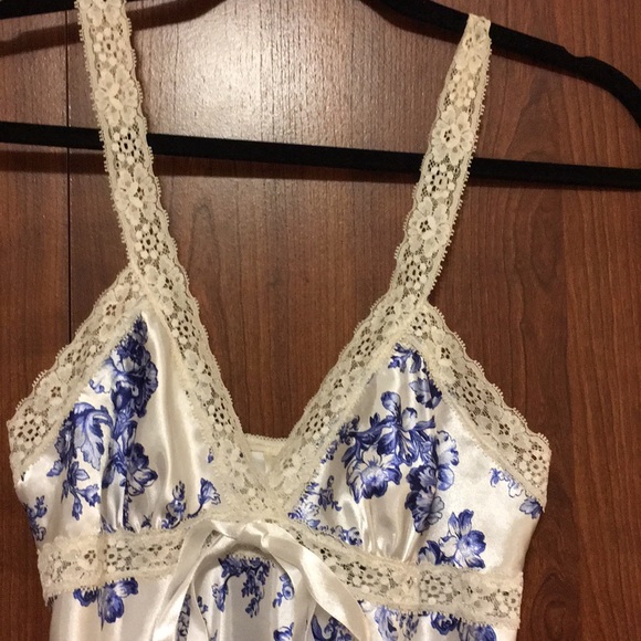 Satin/Lace Lingerie Camisole🤍Cream/Blue💙CATO (S) - Picture 2 of 7